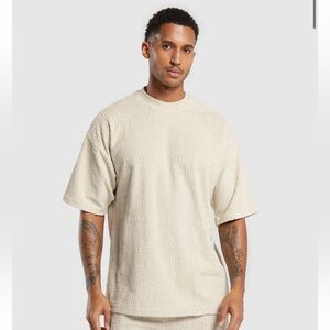 NWOT Gymshark Towelling T-Shirt L Cream/White